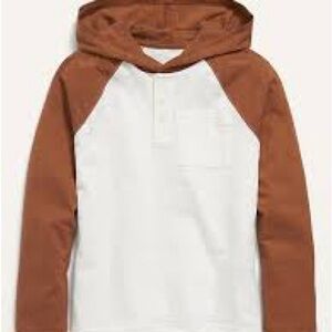Old Navy Kids' Two-Tone Hoodie in Brown and White